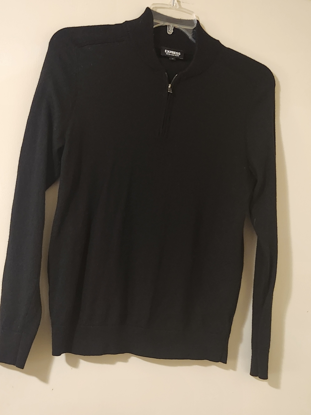 Express Men's Black Quarter-Zip Sweater
